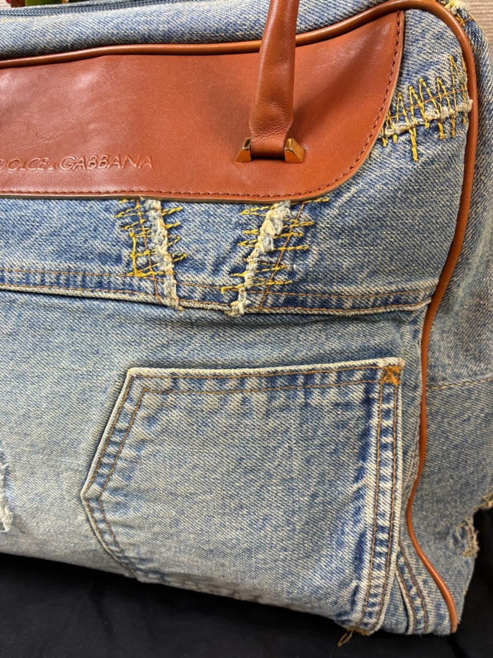 Dolce & Gabbana Denim Patchwork Blue Jean Shoulder Bag - Excellent Condition - Picture 3 of 16